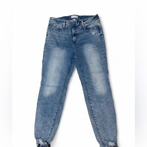 Lane Bryant Distressed high rise skinny jeans